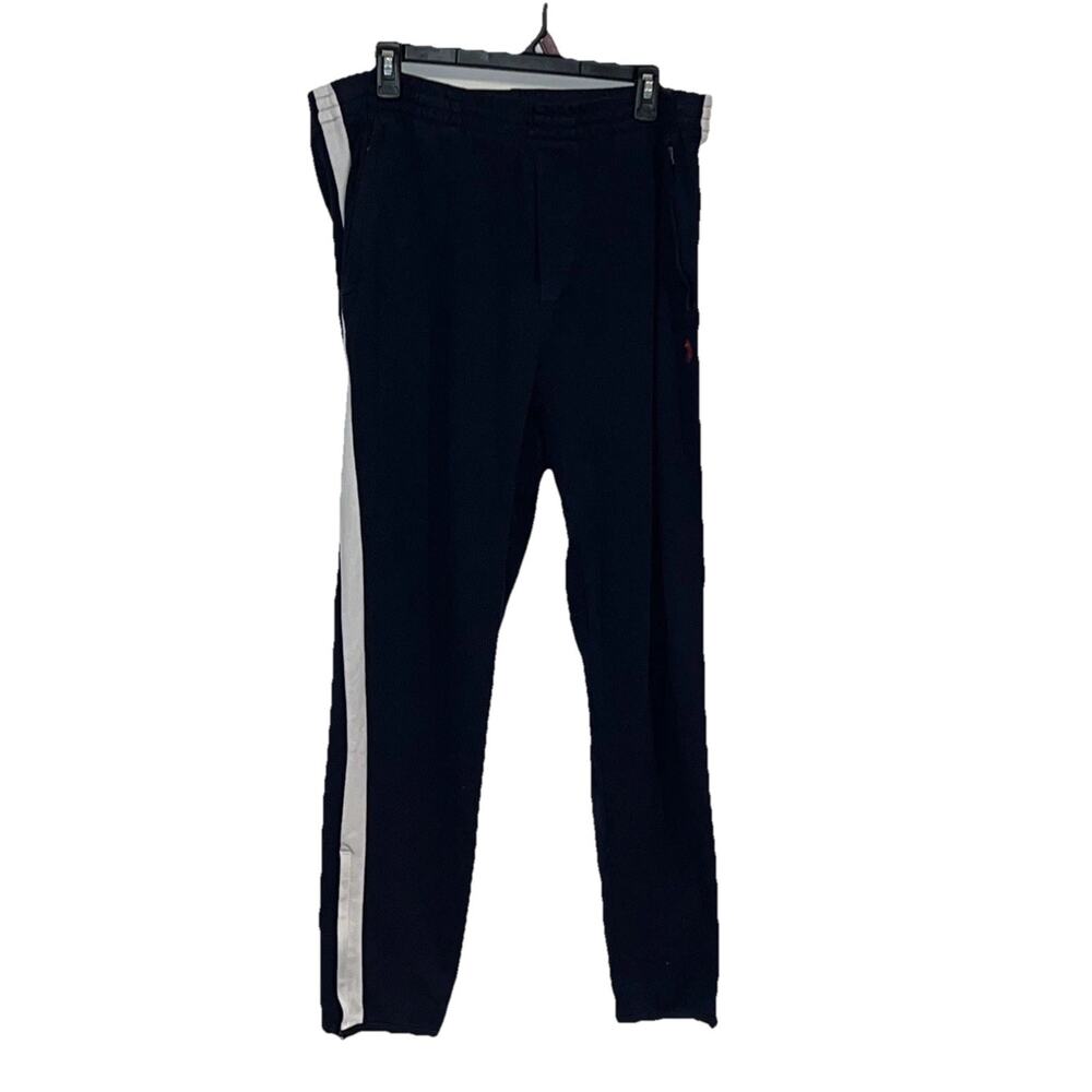 Polo Ralph Lauren Performance Jogger Sweatpants Stripe Zipper Mens 2XL Navy
